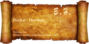 Budur Herman névjegykártya
